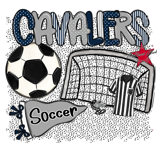 Cavaliers Soccer Spirit-Navy & Grey