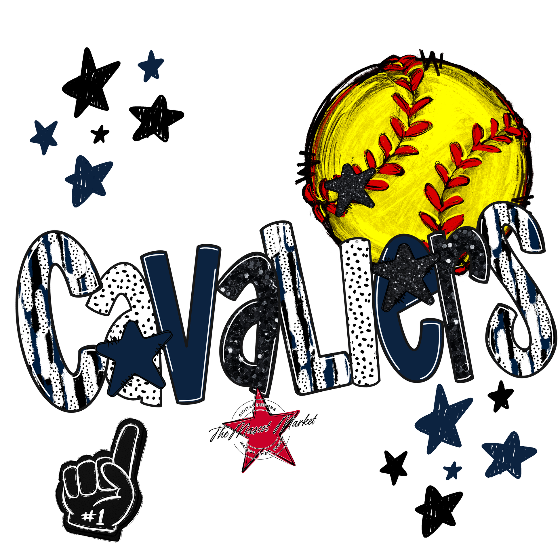 Cavaliers Softball Scrape-Navy