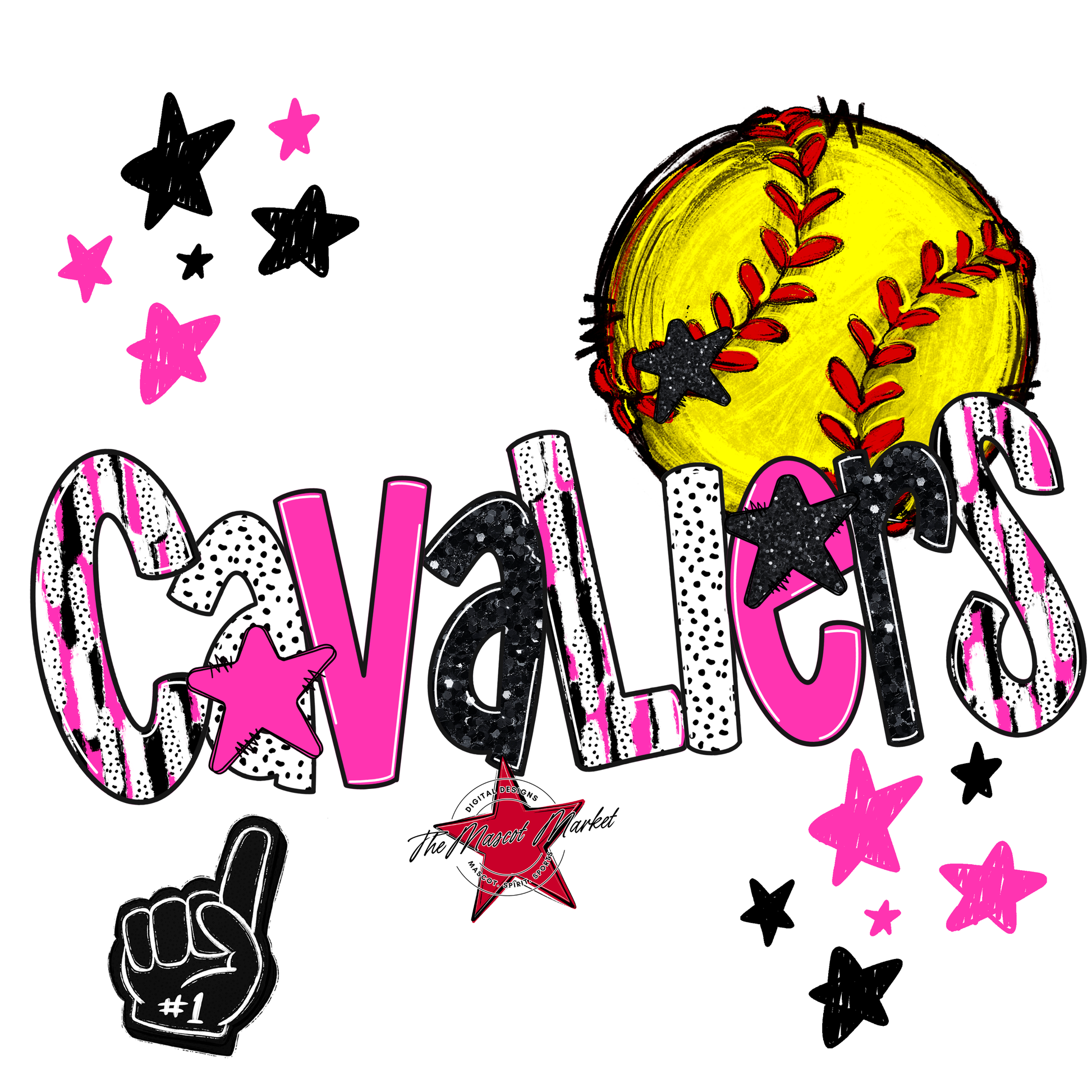Cavaliers Softball Scrape-Pink