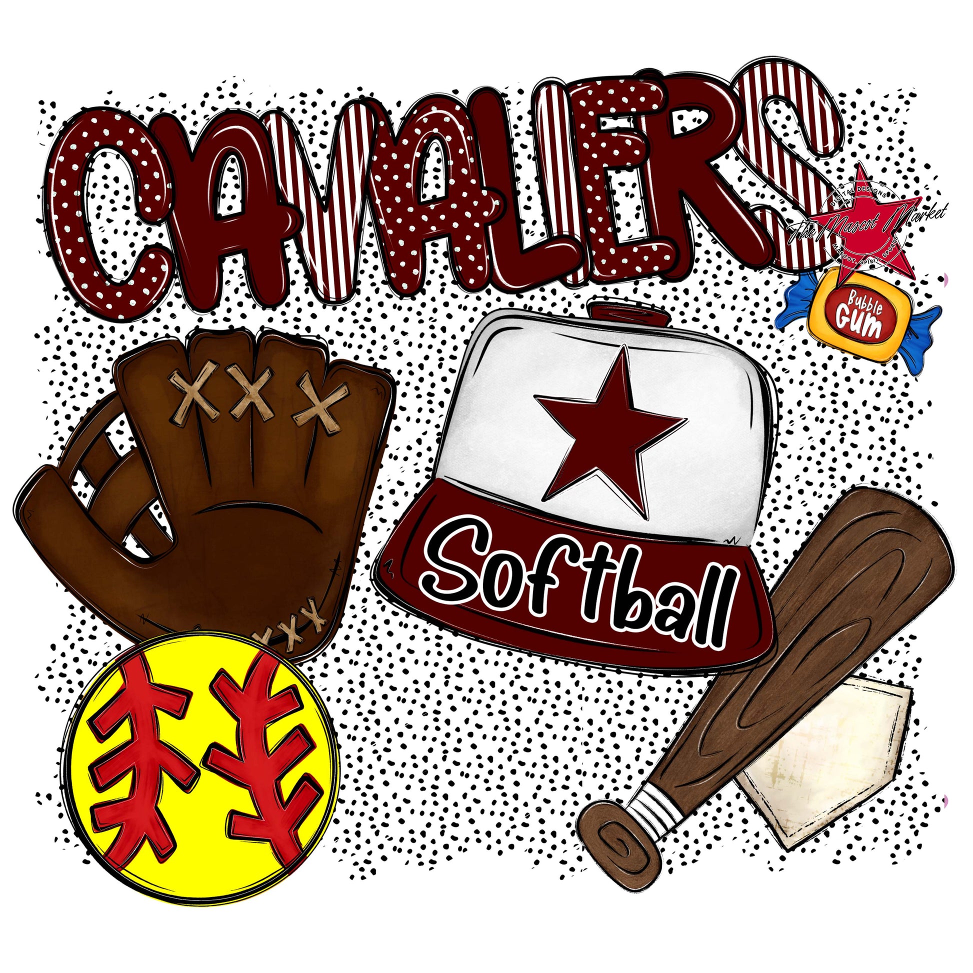 Cavaliers Softball Spirit-Maroon