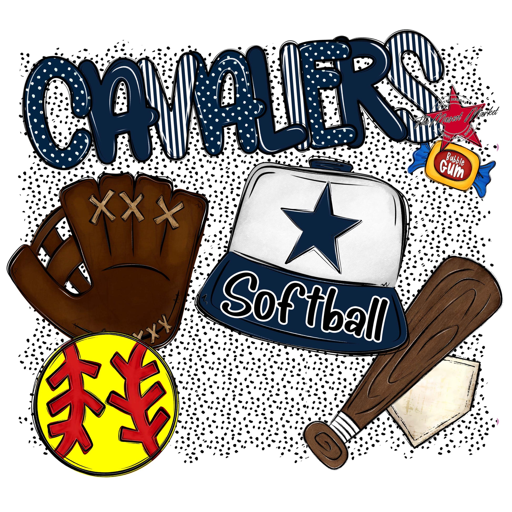 Cavaliers Softball Spirit-Navy