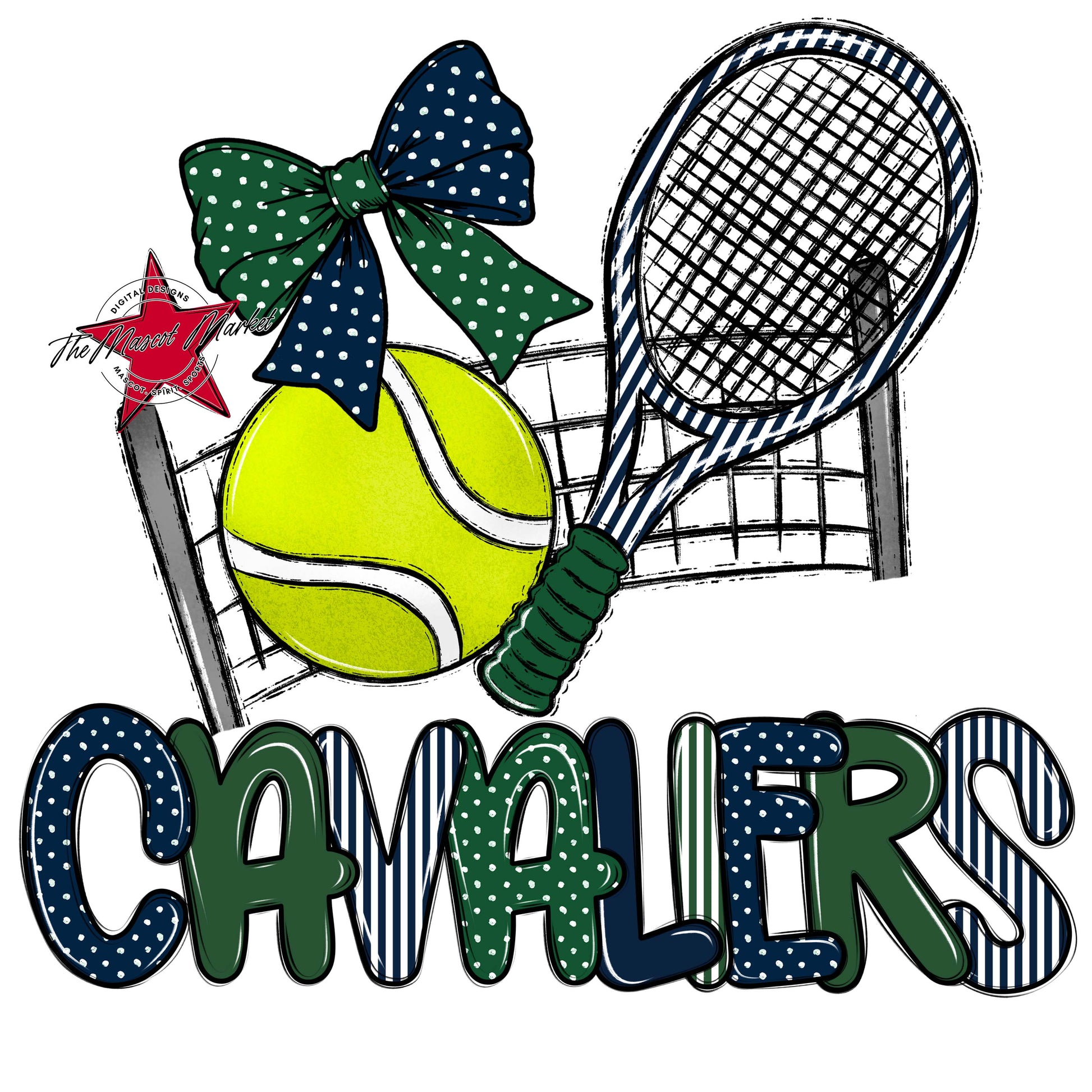 Cavaliers Tennis Spirit Design-Navy & Green