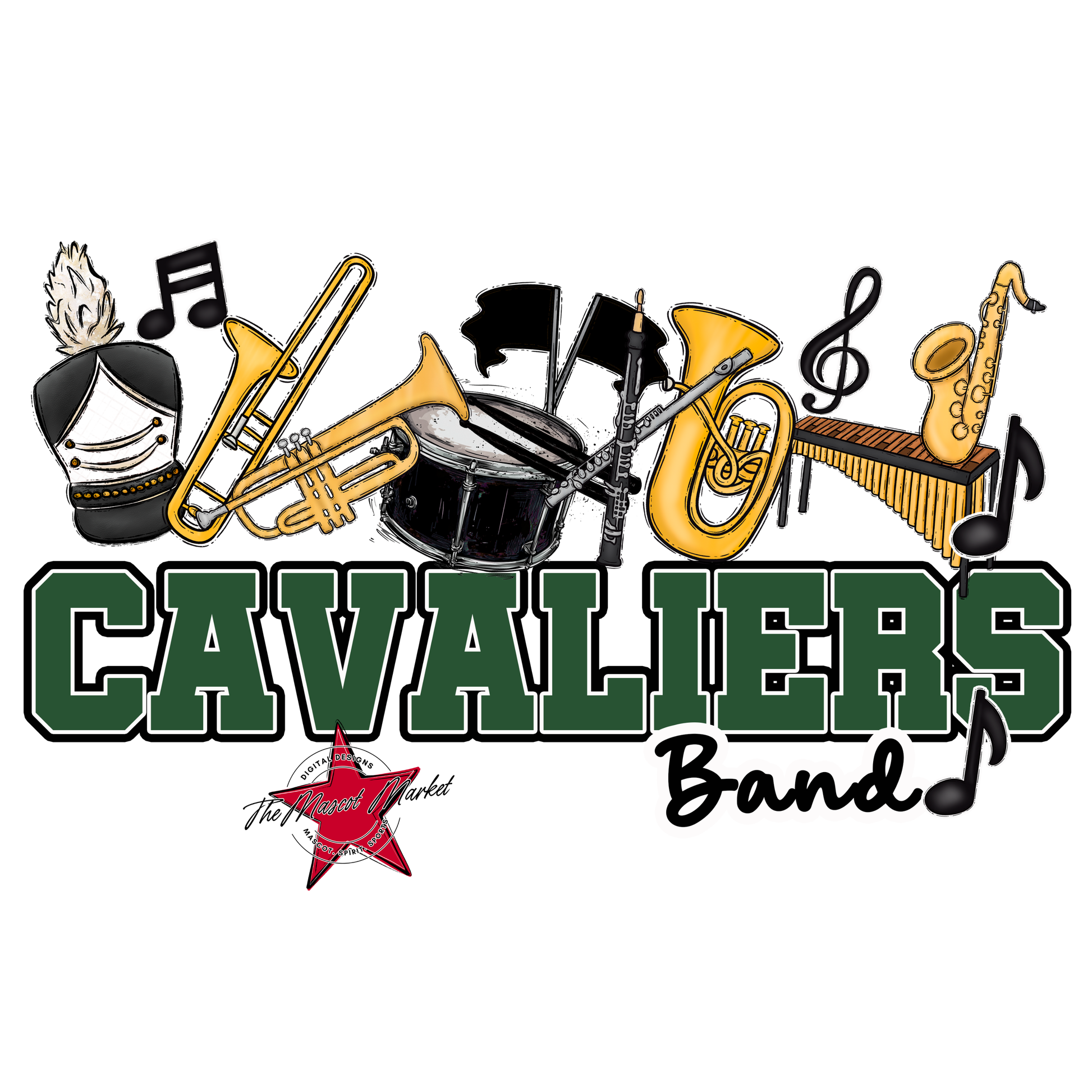 Cavaliers Varsity Band-Green