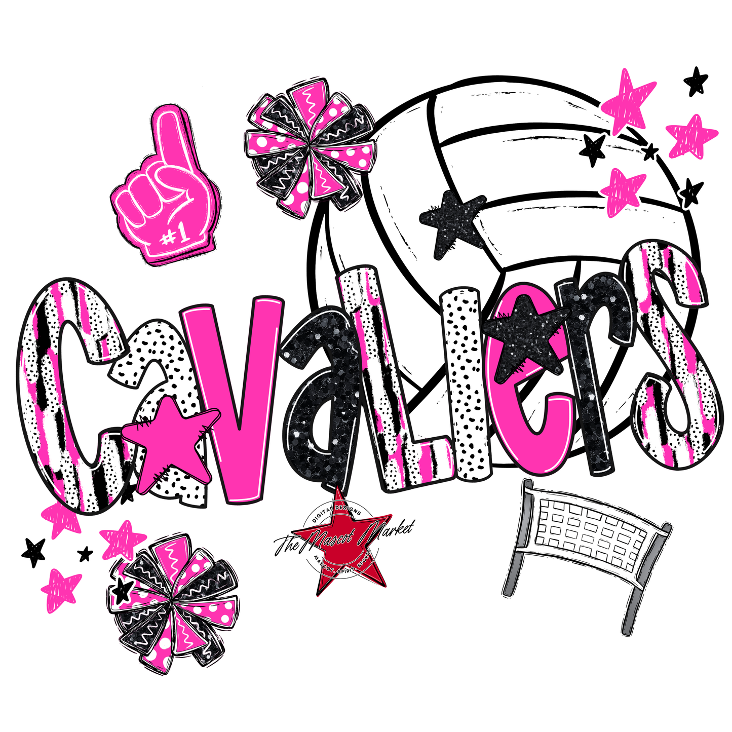 Cavaliers Volleyball Scrape-Pink