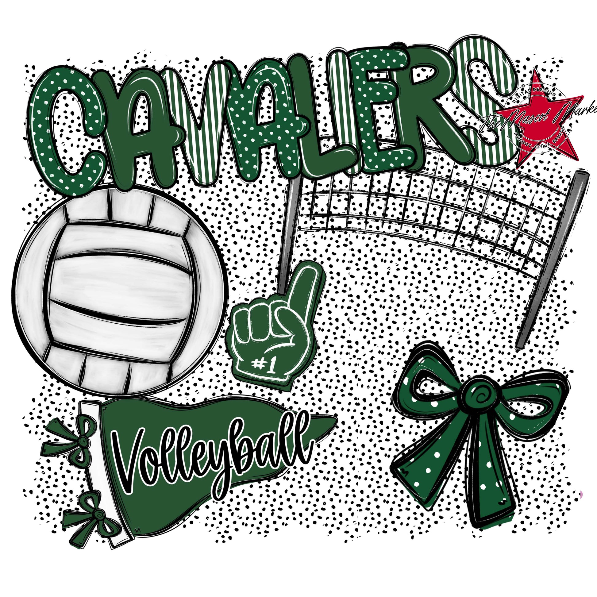 Cavaliers Volleyball Spirit-Green