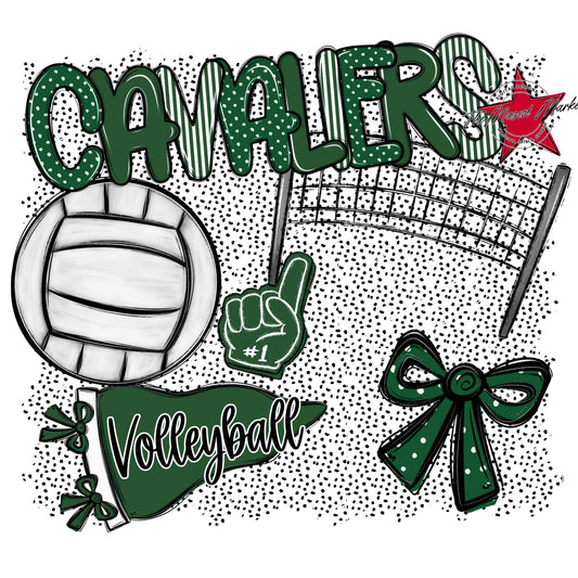 Cavaliers Volleyball Spirit-Green