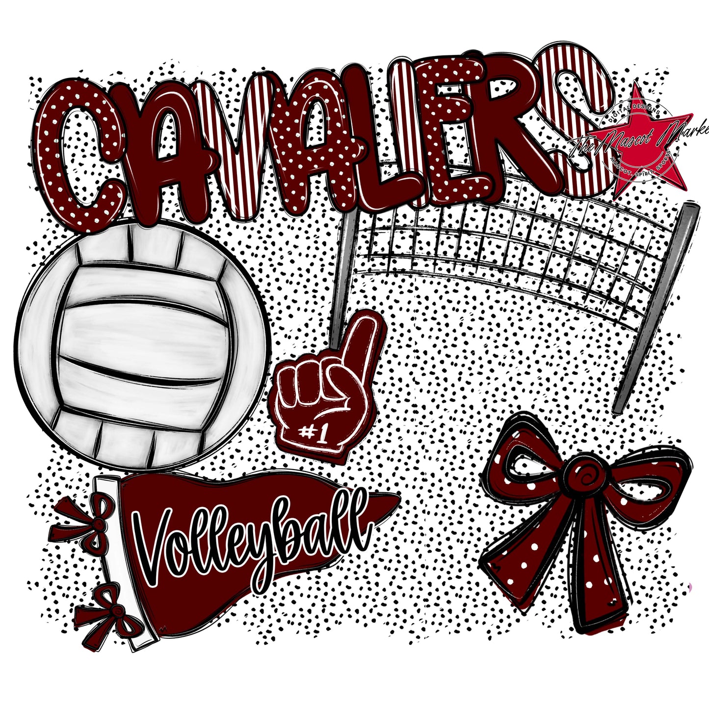 Cavaliers Volleyball Spirit-Maroon