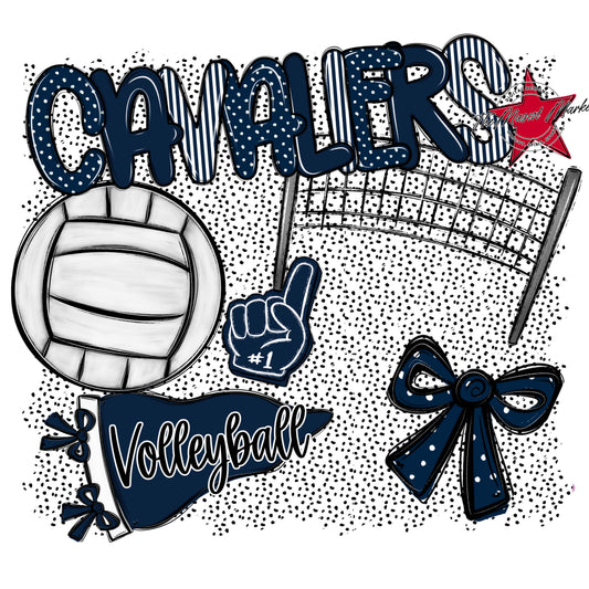 Cavaliers Volleyball Spirit-Navy