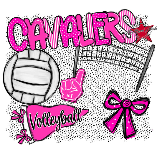 Cavaliers Volleyball Spirit-Pink