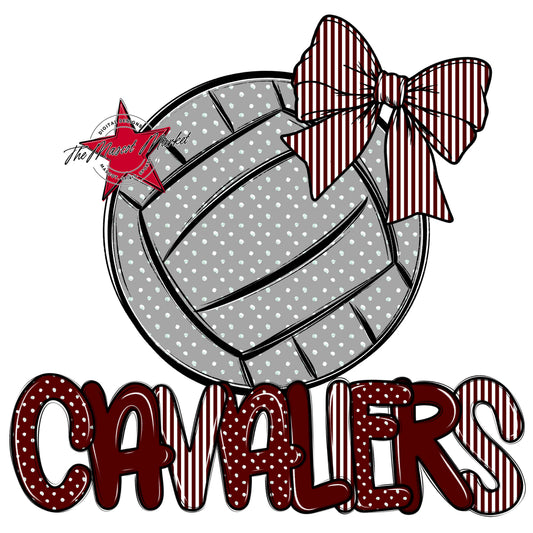 Cavaliers Volleyball Spirit Design-Maroon