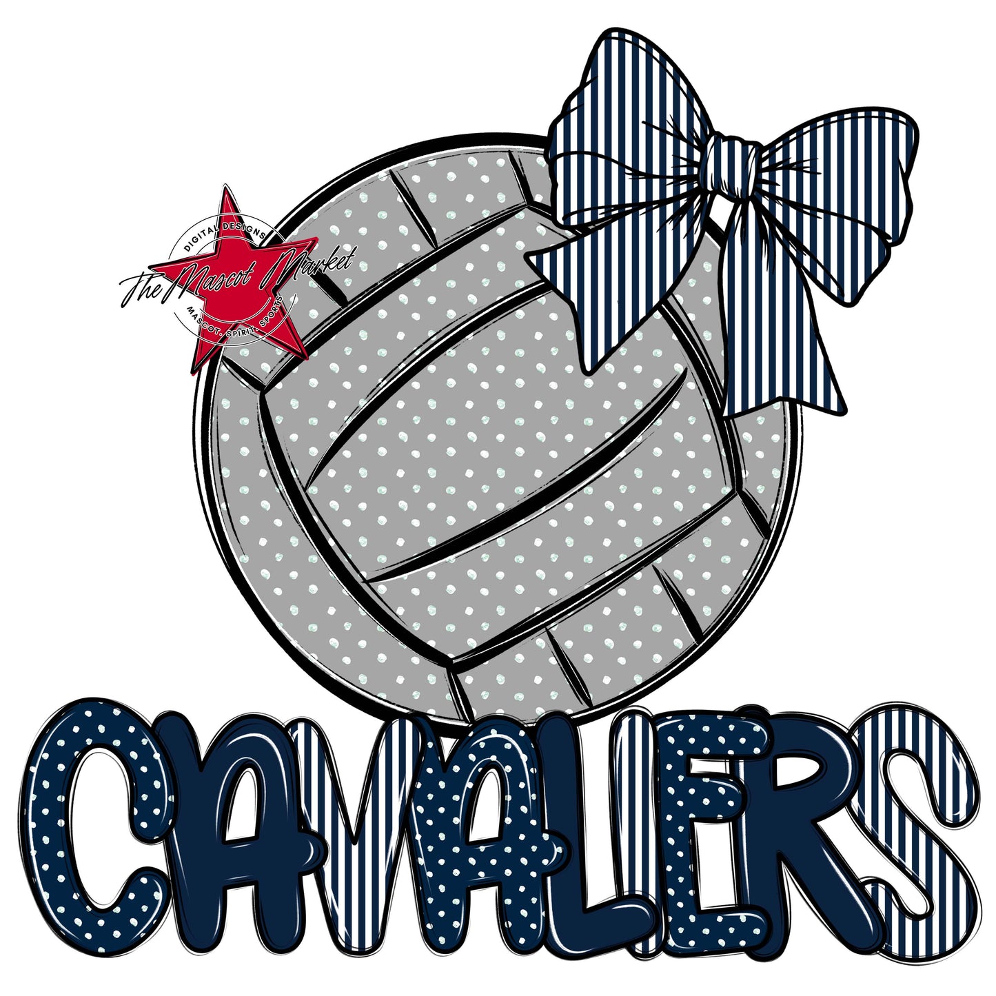 Cavaliers Volleyball Spirit Design-Navy