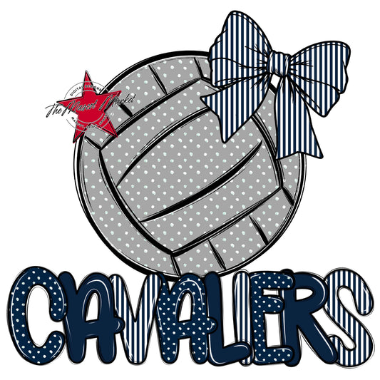 Cavaliers Volleyball Spirit Design-Navy