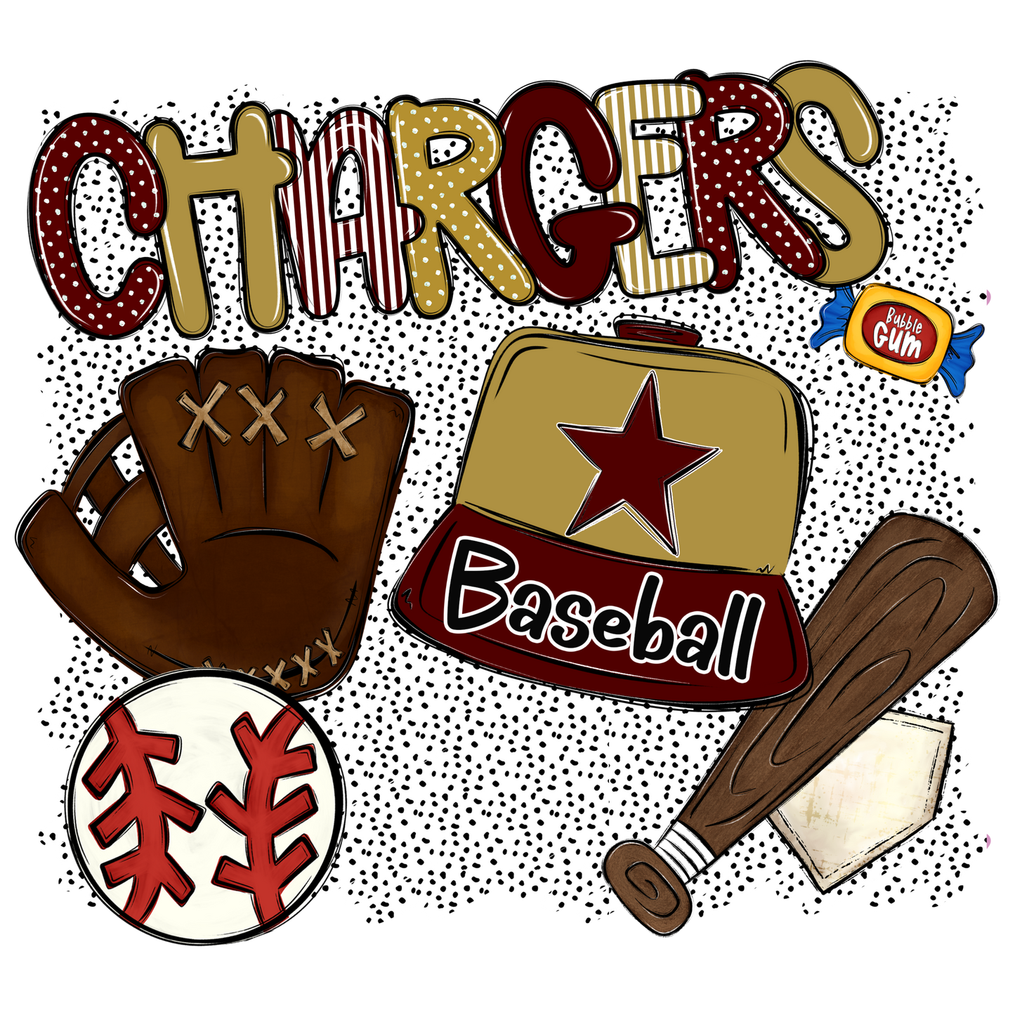 Chargers Baseball Spirit-Maroon & Gold