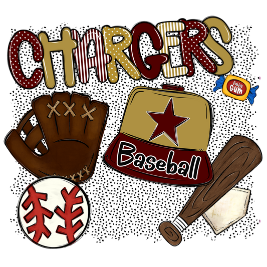 Chargers Baseball Spirit-Maroon & Gold