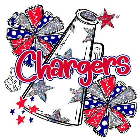 Chargers Alpha Megaphone Design-Blue-Red