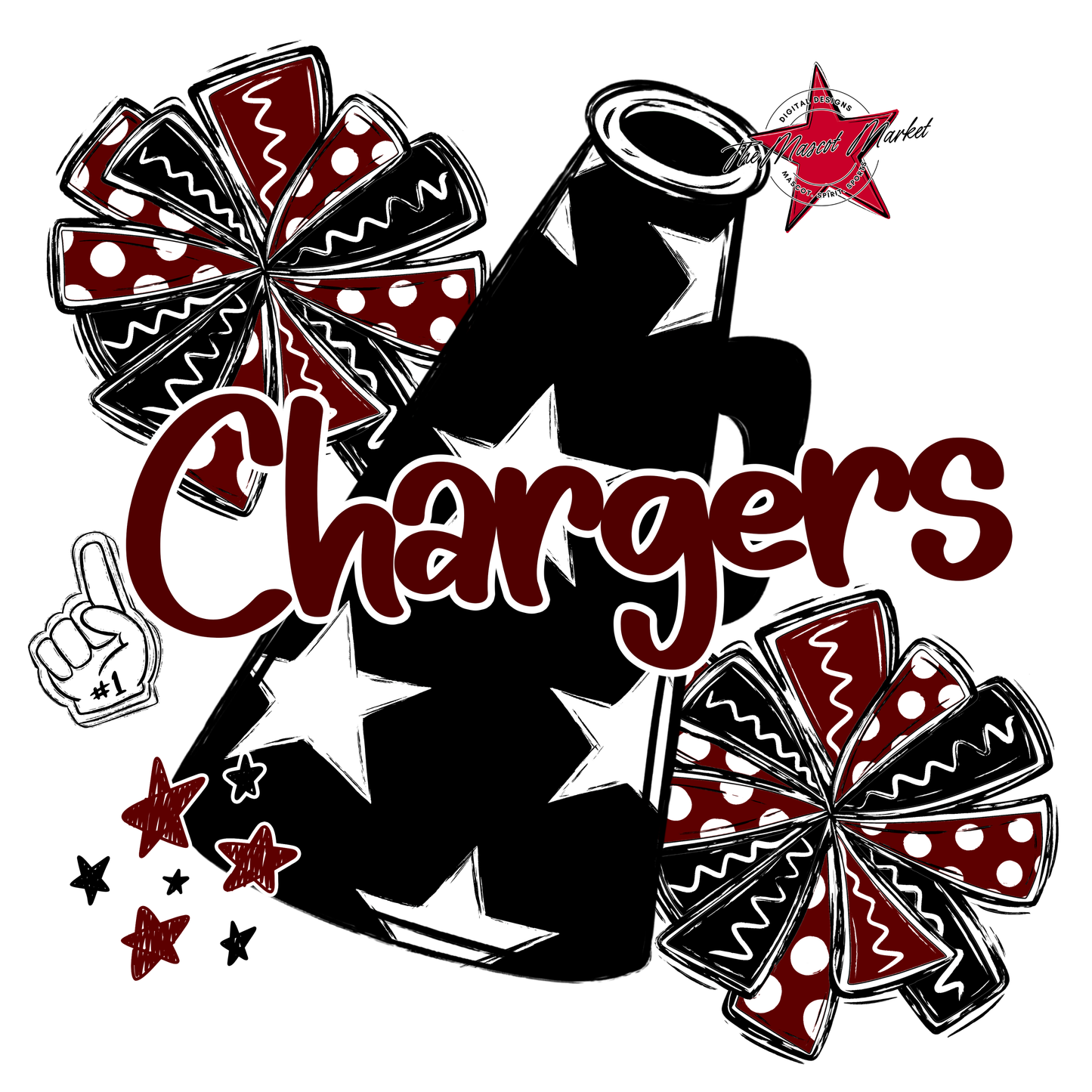 Chargers Alpha Megaphone Design-Maroon