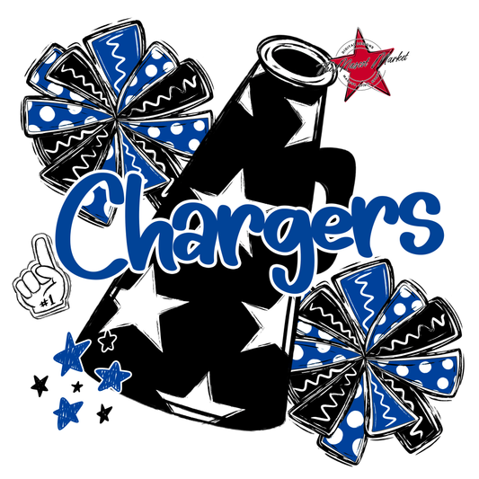 Chargers Alpha Megaphone Design-Off Blue