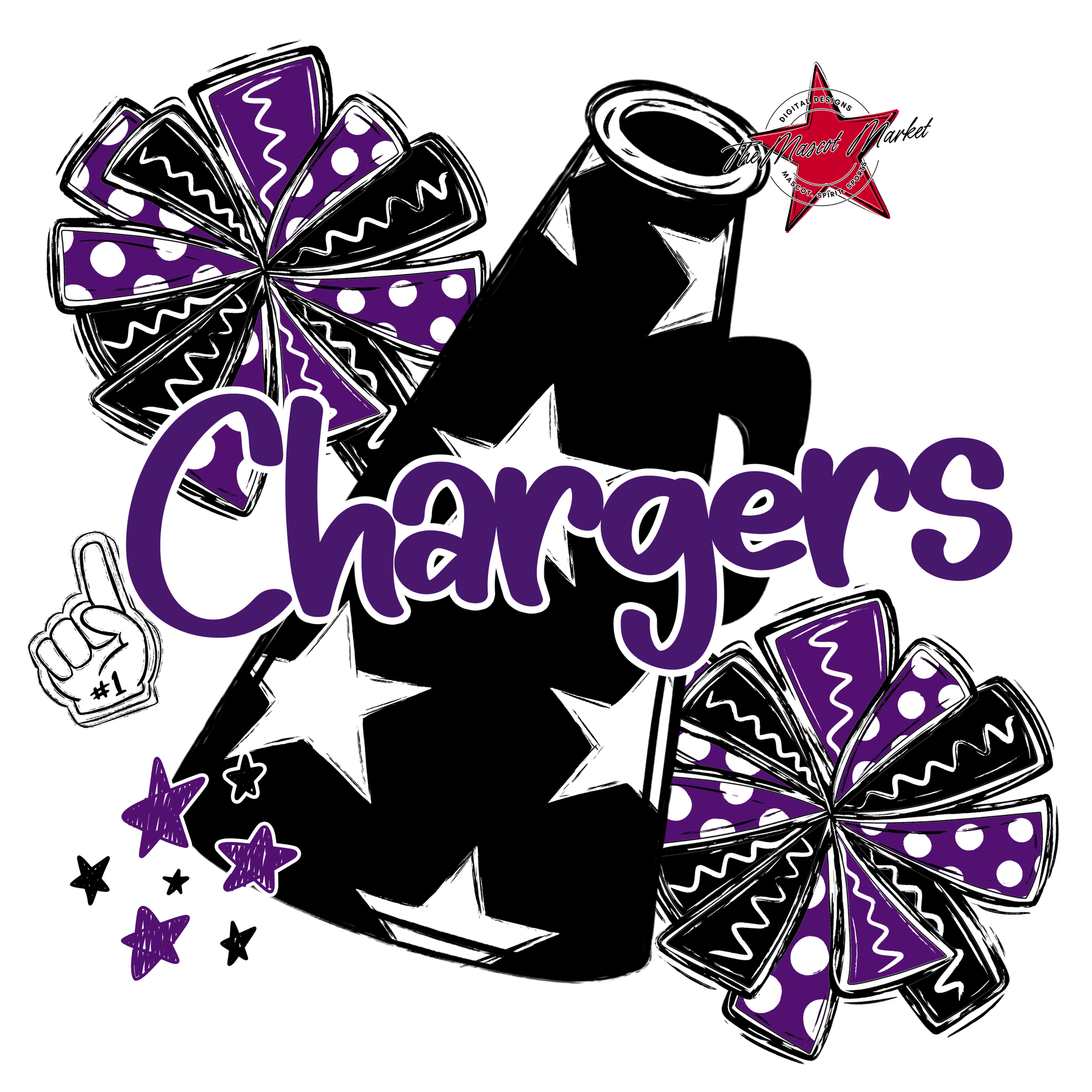 Chargers Alpha Megaphone Design-Purple