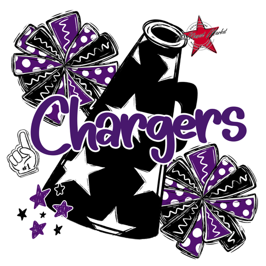 Chargers Alpha Megaphone Design-Purple