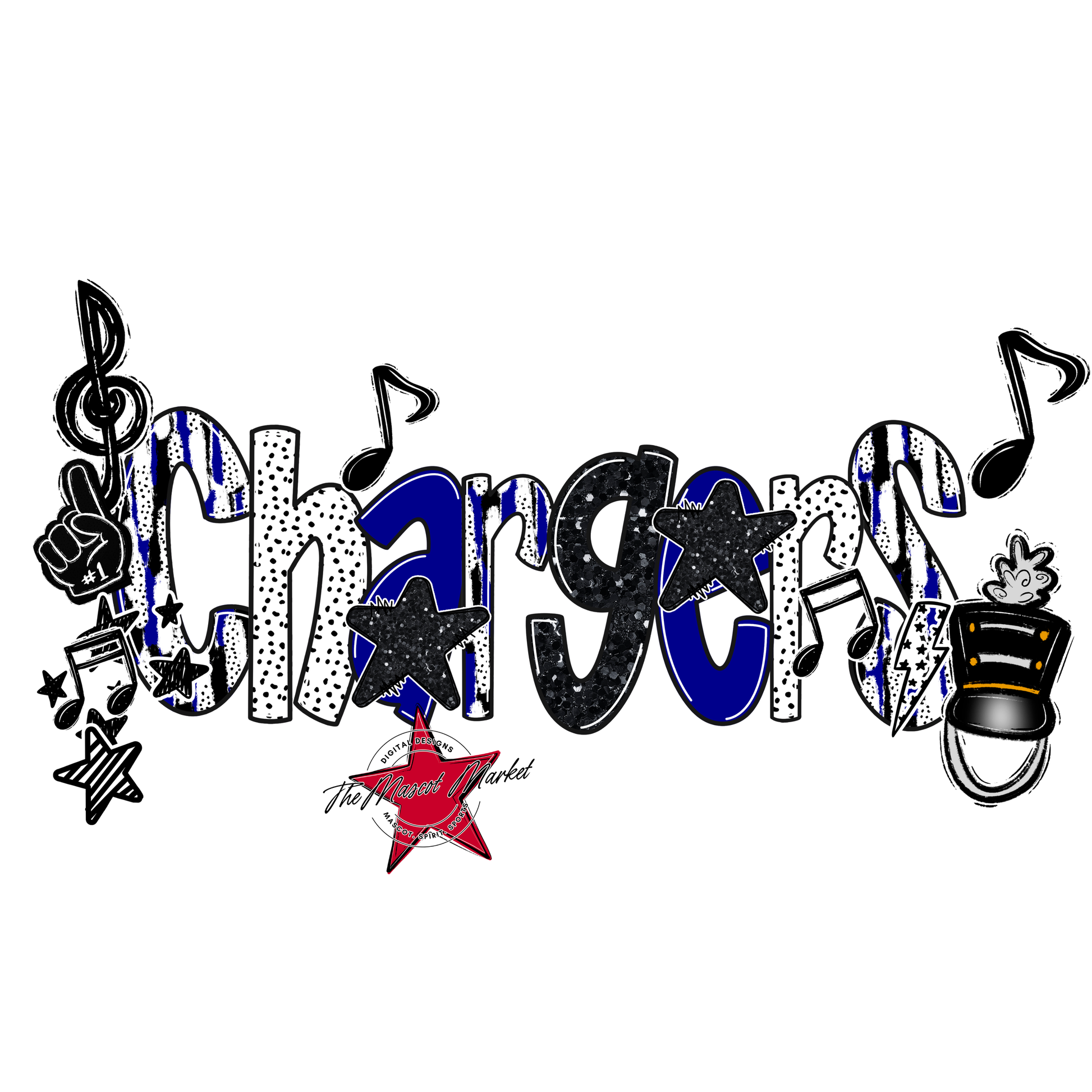 Chargers Band Scrape-Blue