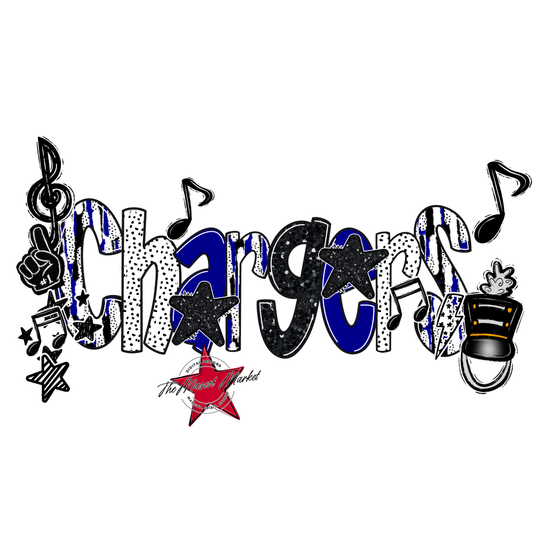 Chargers Band Scrape-Blue