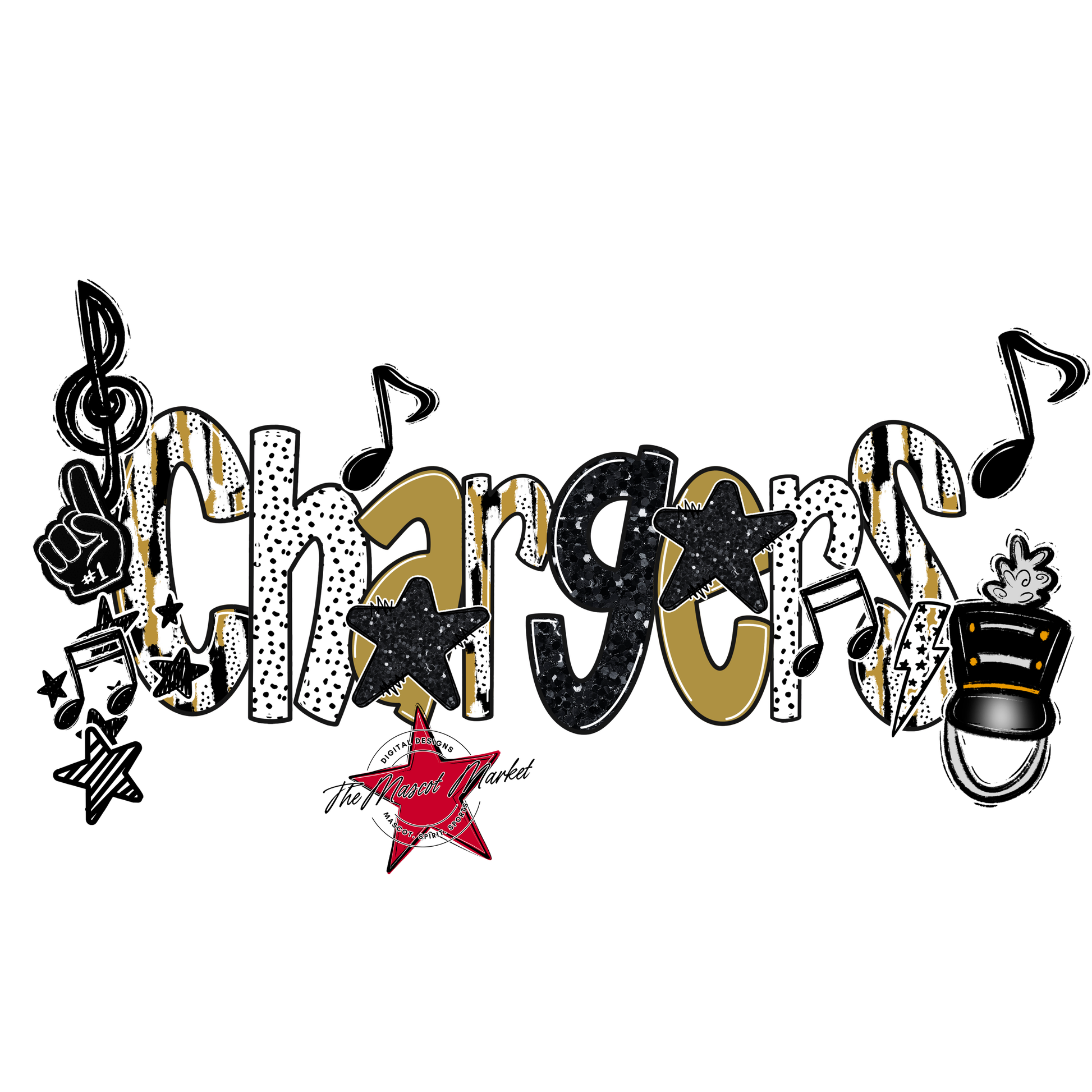 Chargers Band Scrape-Gold