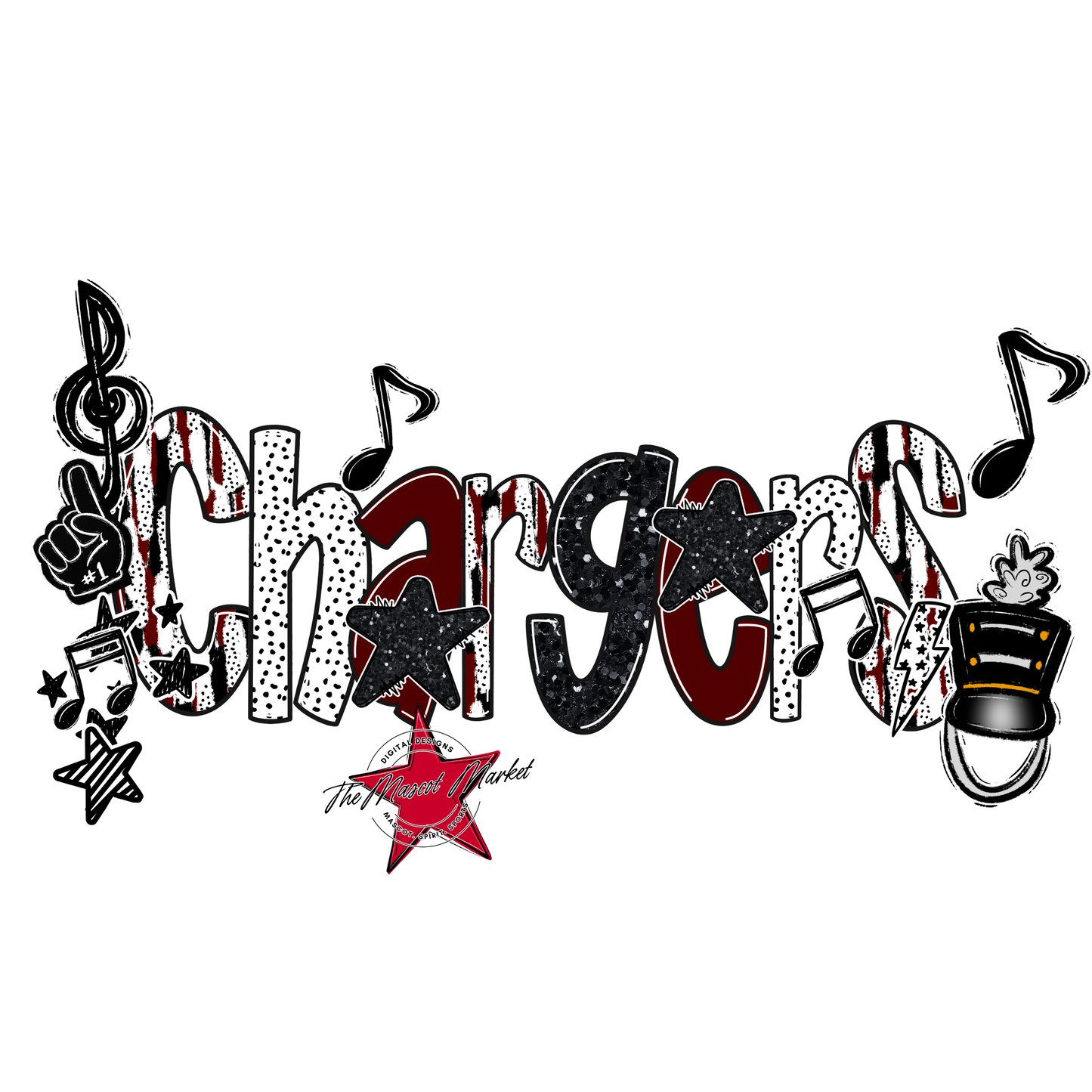 Chargers Band Scrape-Maroon