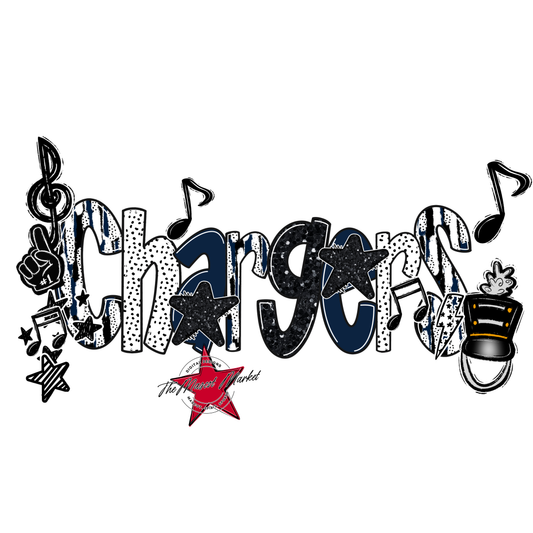 Chargers Band Scrape-Navy