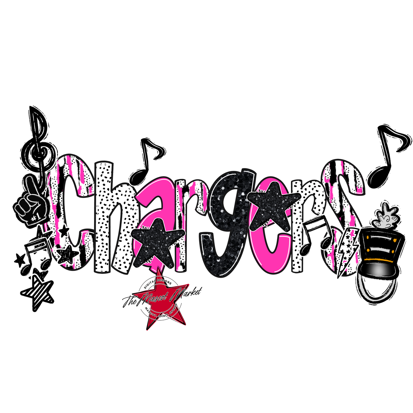 Chargers Band Scrape-Pink
