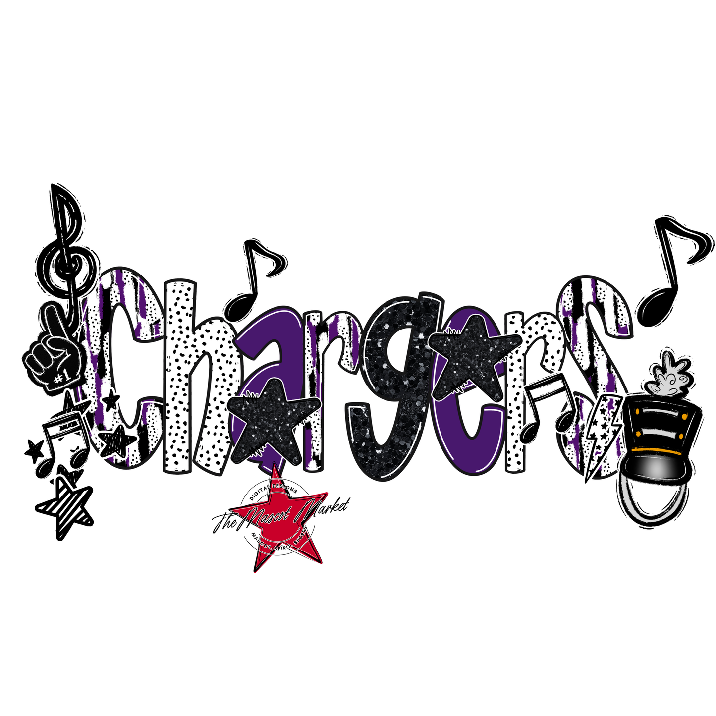 Chargers Band Scrape-Purple
