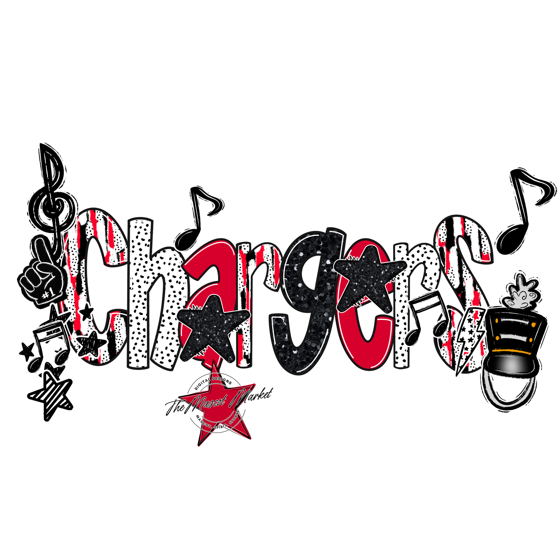 Chargers Band Scrape-Red