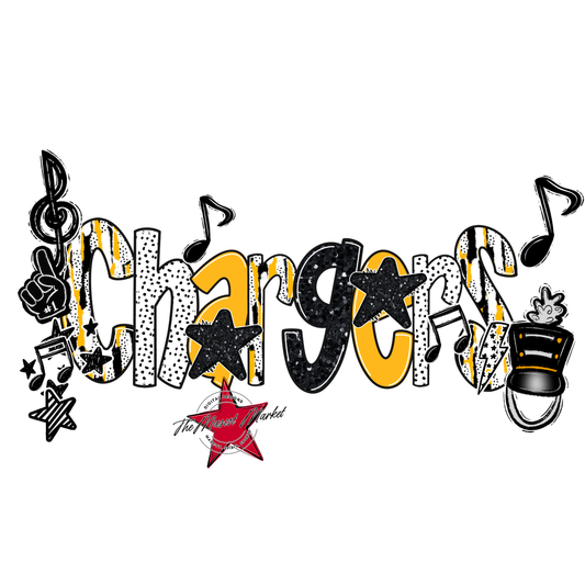 Chargers Band Scrape-Yellow