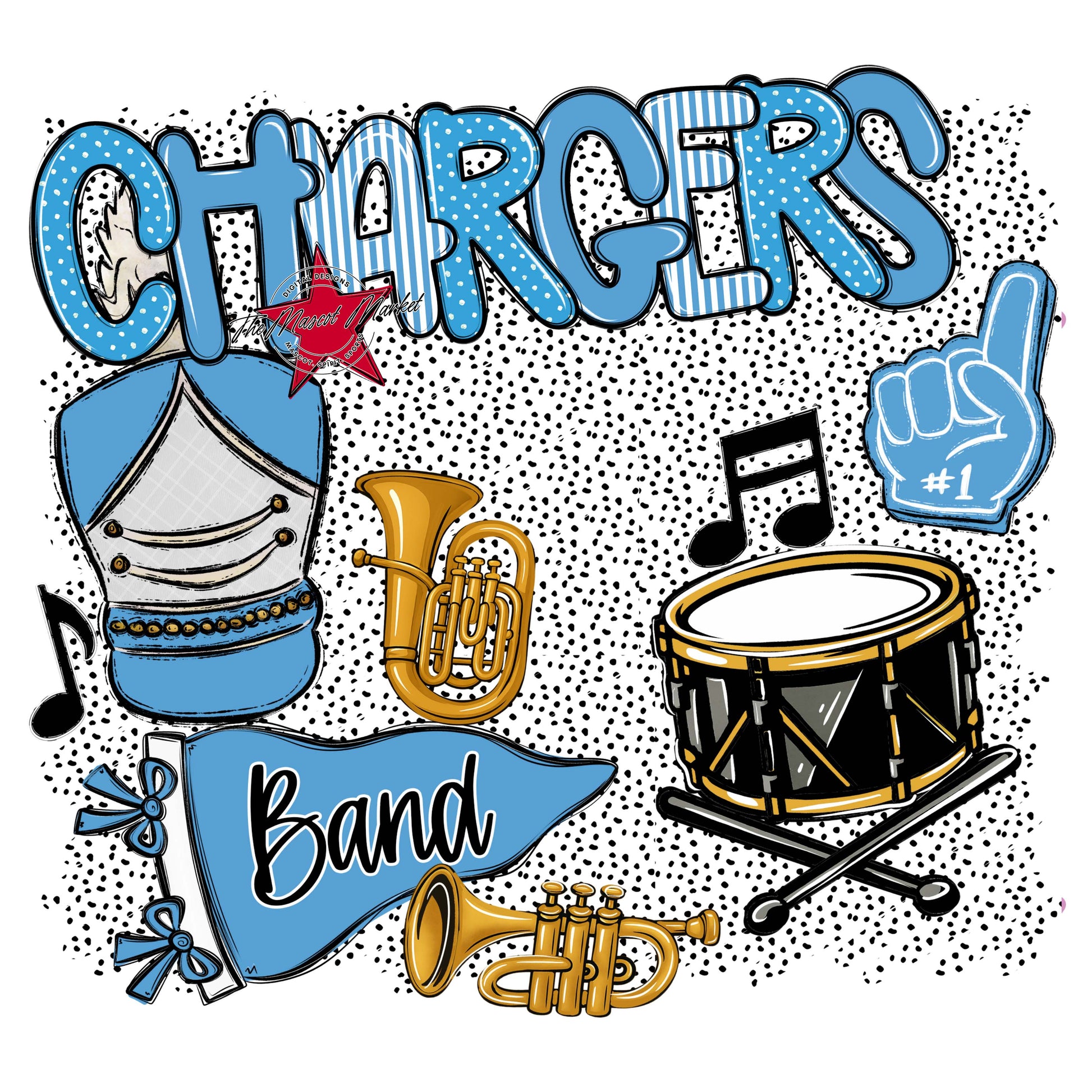 Chargers Band Spirit-Carolina Blue