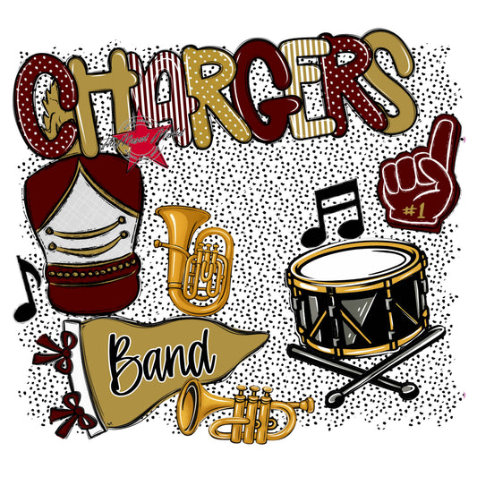 Chargers Band Spirit-Maroon & Gold