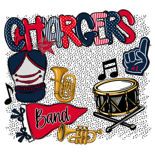 Chargers Band Spirit-Navy & Red