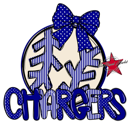 Chargers Baseball-Softball Spirit Design-Blue