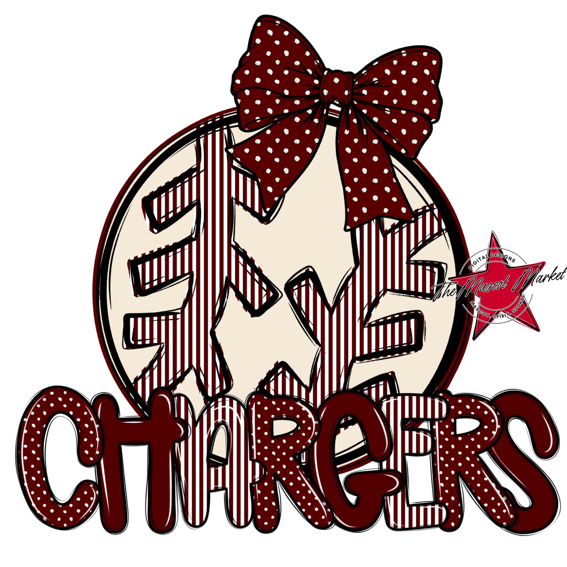 Chargers Baseball-Softball Spirit Design-Maroon