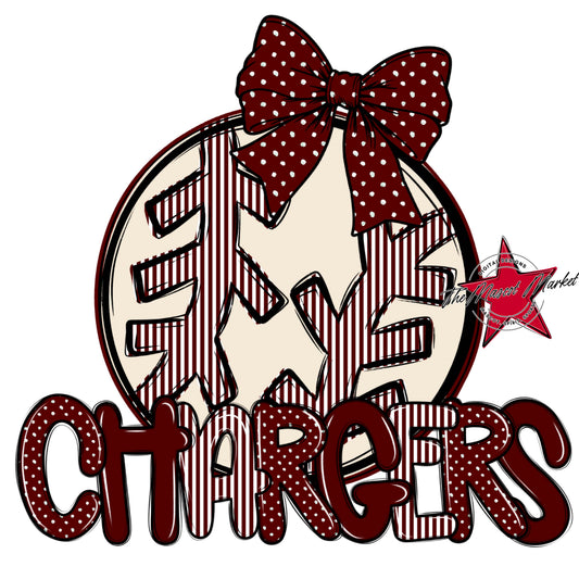 Chargers Baseball-Softball Spirit Design-Maroon