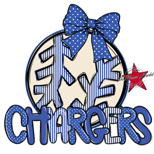 Chargers Baseball-Softball Spirit Design-Off Blue