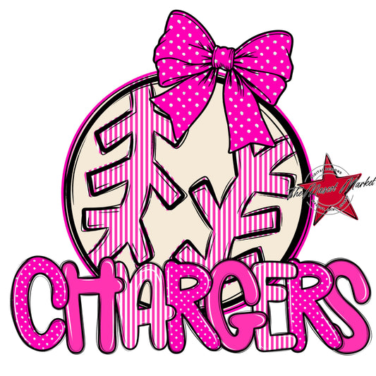 Chargers Baseball-Softball Spirit Design-Pink