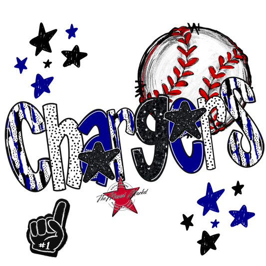 Chargers Baseball Scrape-Blue