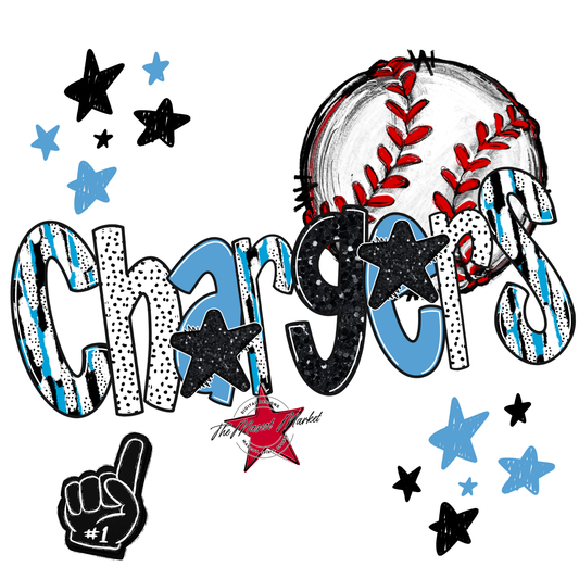 Chargers Baseball Scrape-Carolina Blue