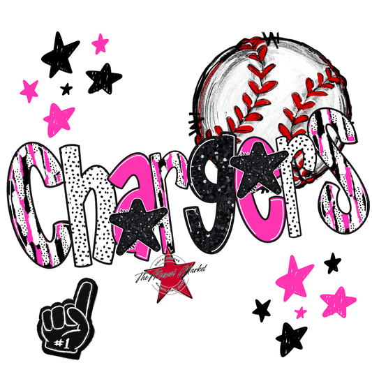 Chargers Baseball Scrape-Pink
