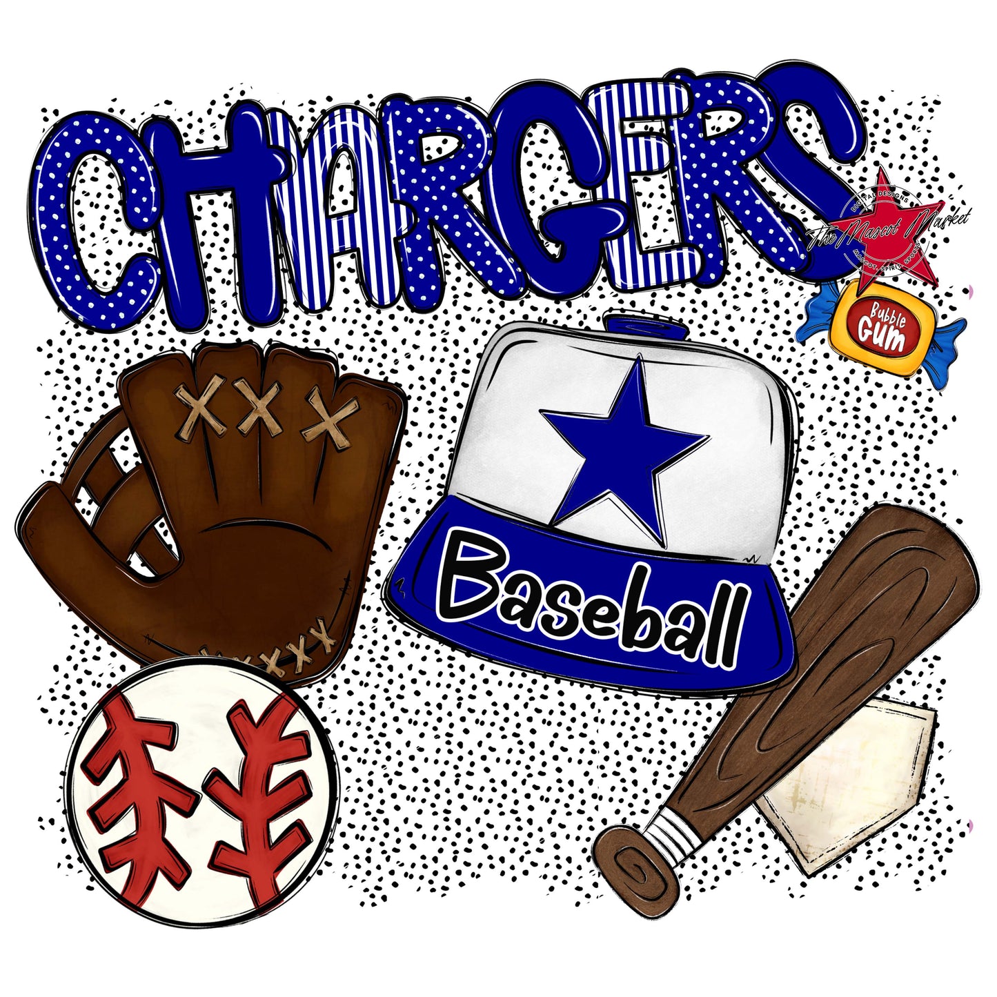 Chargers Baseball Spirit-Blue