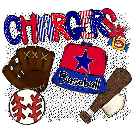 Chargers Baseball Spirit-Blue & red