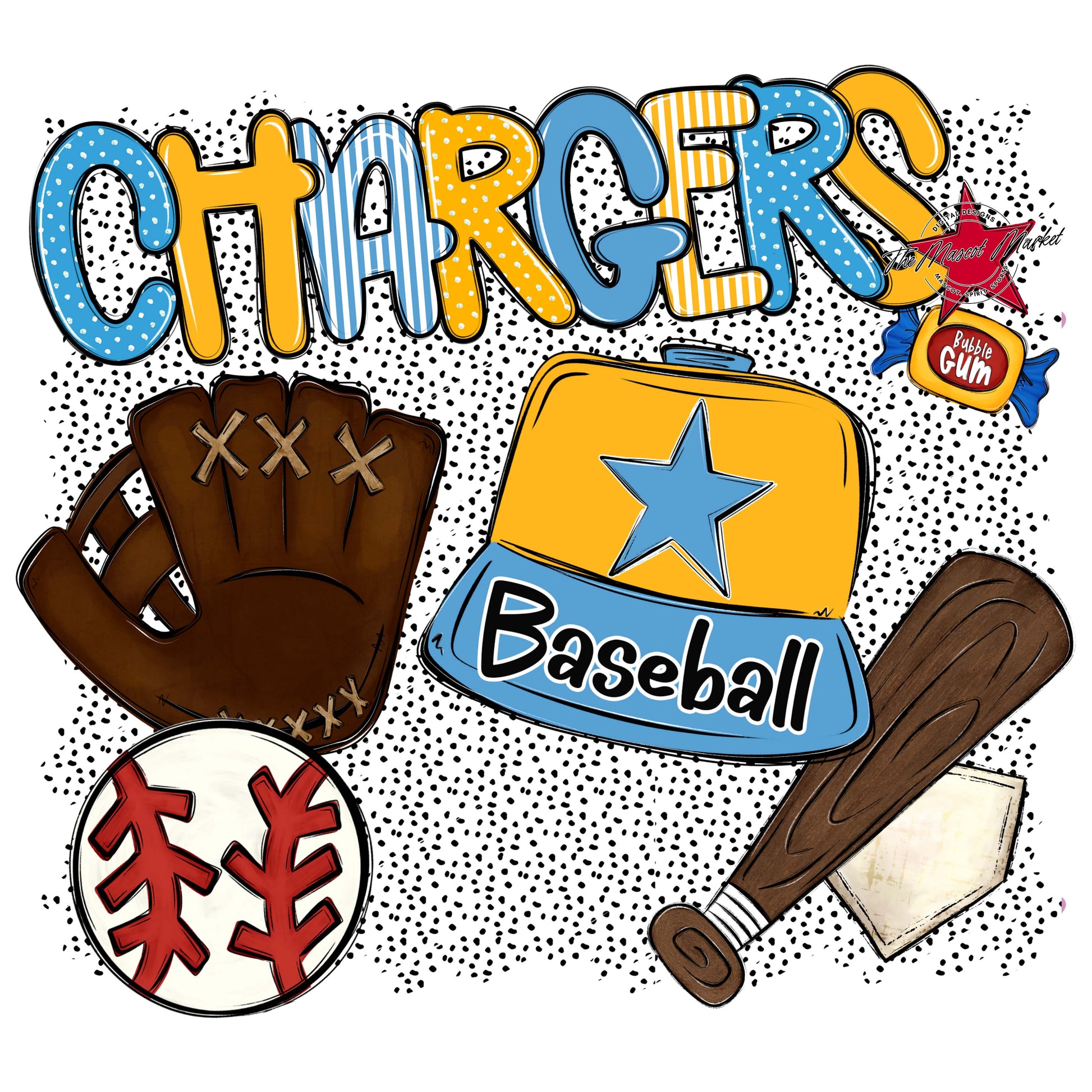 Chargers Baseball Spirit-Carolina Blue & Yellow