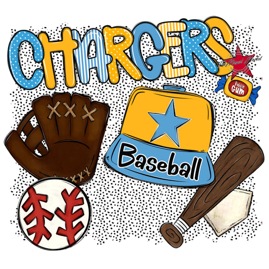 Chargers Baseball Spirit-Carolina Blue & Yellow
