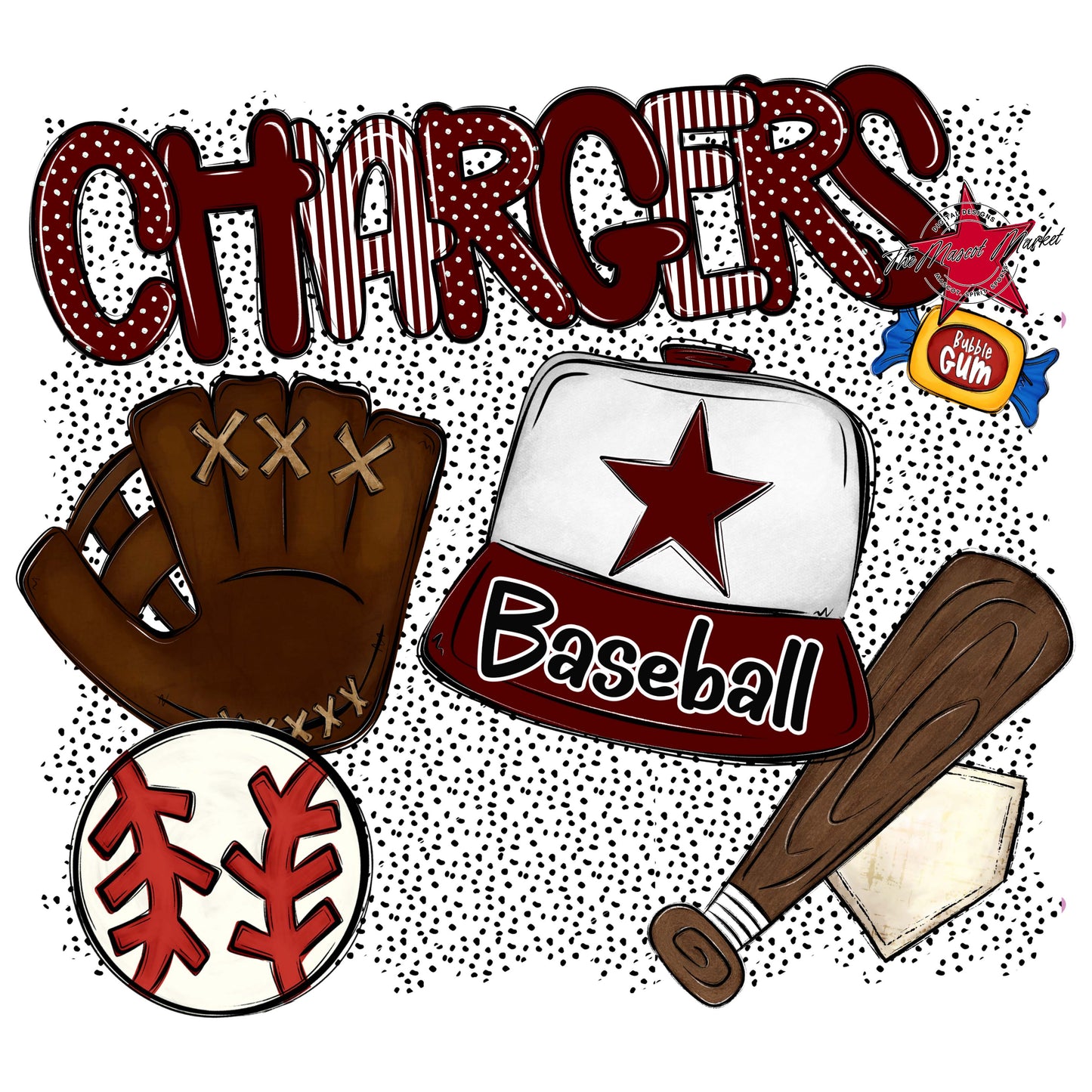 Chargers Baseball Spirit-Maroon