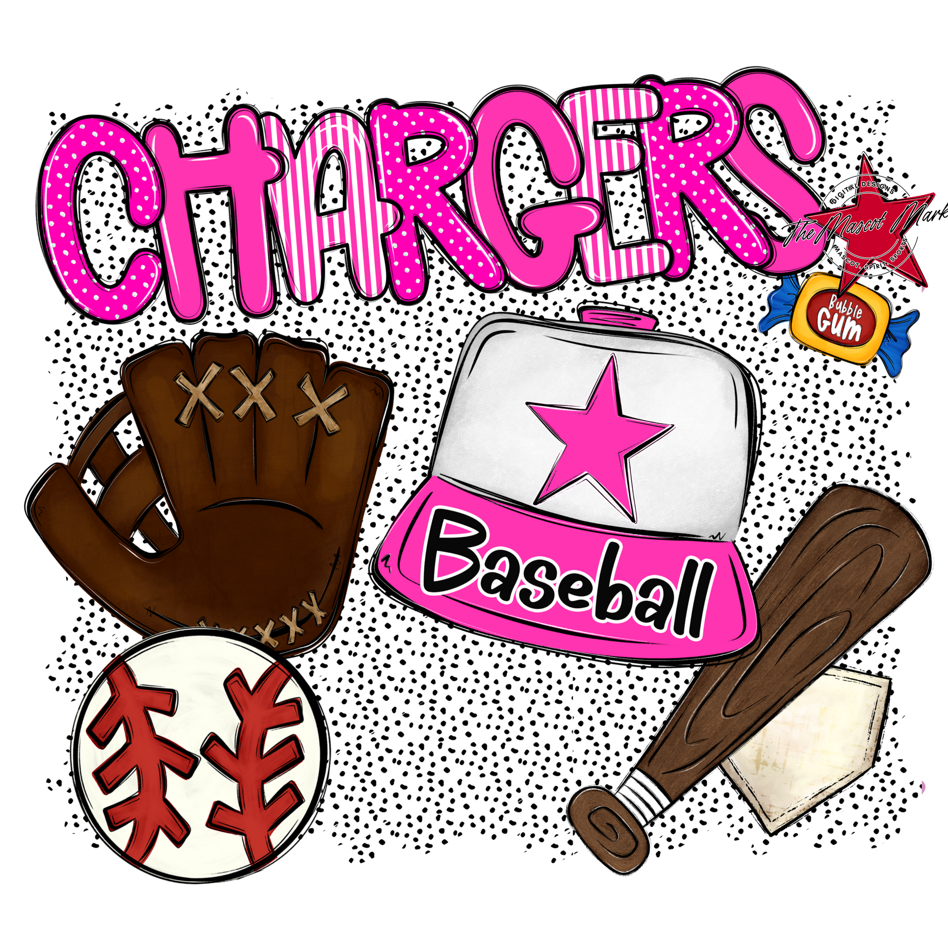 Chargers Baseball Spirit-Pink