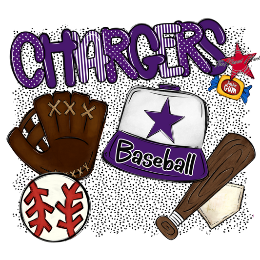 Chargers Baseball Spirit-Purple